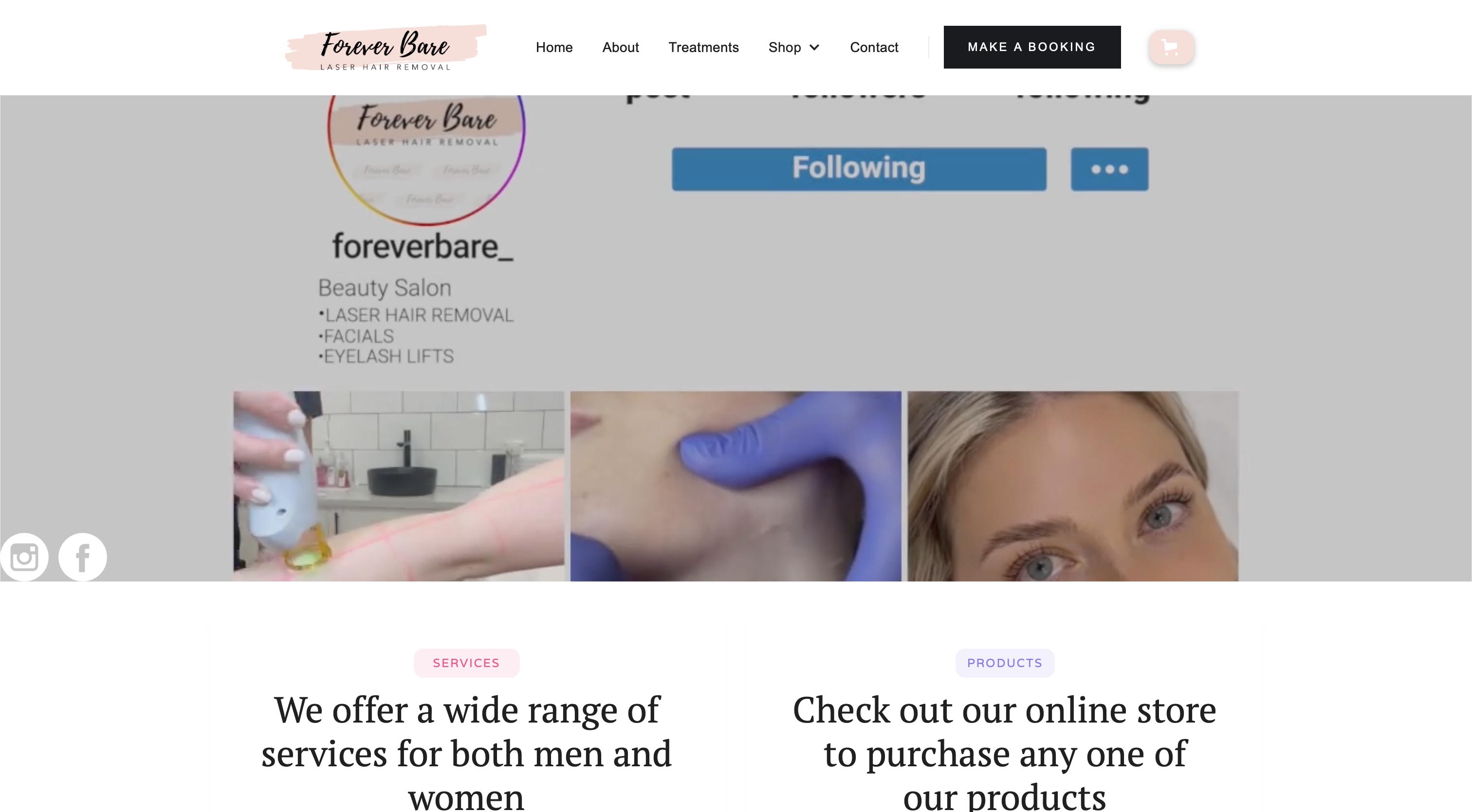 Forever Bare website preview